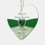 Damask 55th Wedding Jubileum Keramisch Ornament (Links)