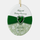Damask 55th Wedding Jubileum Keramisch Ornament (Rechts)