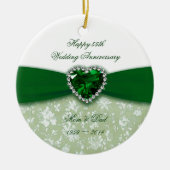 Damask 55th Wedding Jubileum Keramisch Ornament (Voorkant)