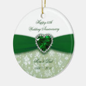 Damask 55th Wedding Jubileum Keramisch Ornament (Links)