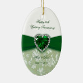 Damask 55th Wedding Jubileum Keramisch Ornament (Rechts)