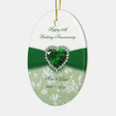 Damask 55th Wedding Jubileum Keramisch Ornament (Links)