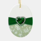 Damask 55th Wedding Jubileum Keramisch Ornament (Achterkant)