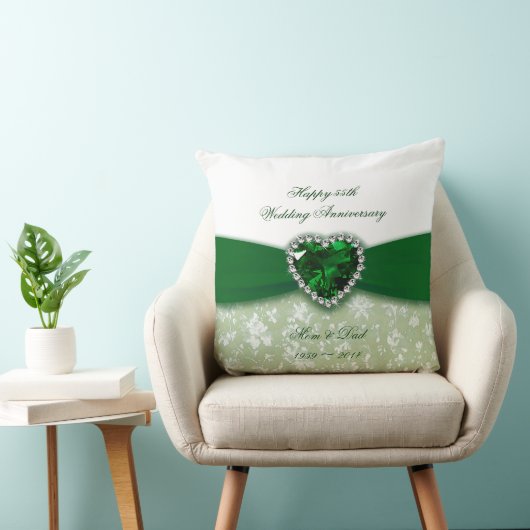 Damask 55th Wedding Jubileum Kussen (Stoel)