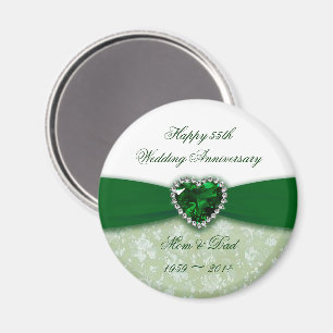 Damask 55th Wedding Jubileum Magneet