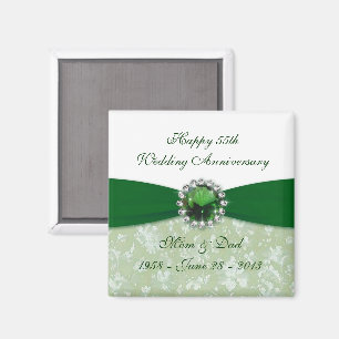 Damask 55th Wedding Jubileum Magnet