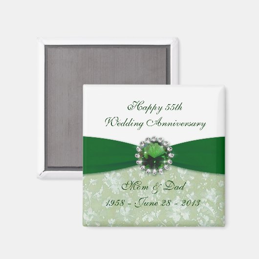 Damask 55th Wedding Jubileum Magnet (Voorkant / Achterkant)