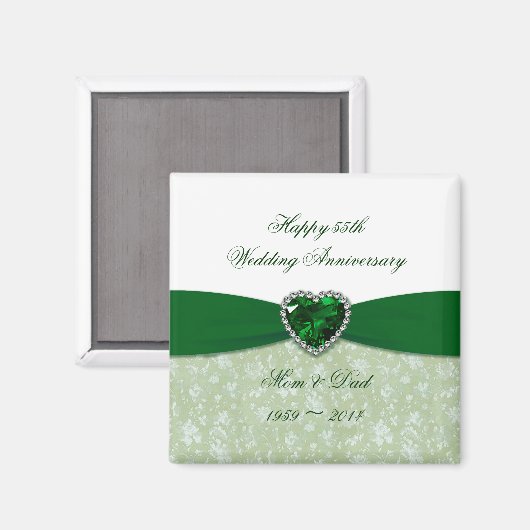 Damask 55th Wedding Jubileum Magnet (Voorkant / Achterkant)