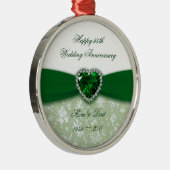 Damask 55th Wedding Jubileum Metalen Ornament (Rechts)