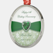Damask 55th Wedding Jubileum Metalen Ornament (Links)