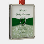 Damask 55th Wedding Jubileum Metalen Ornament (Rechts)
