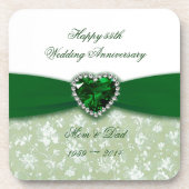 Damask 55th Wedding Jubileum Onderzetter (Voorkant)