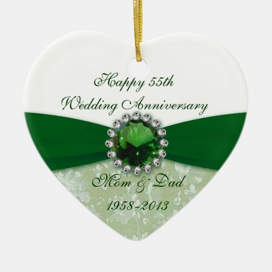 Damask 55th Wedding Jubileum Ornament (Voorkant)