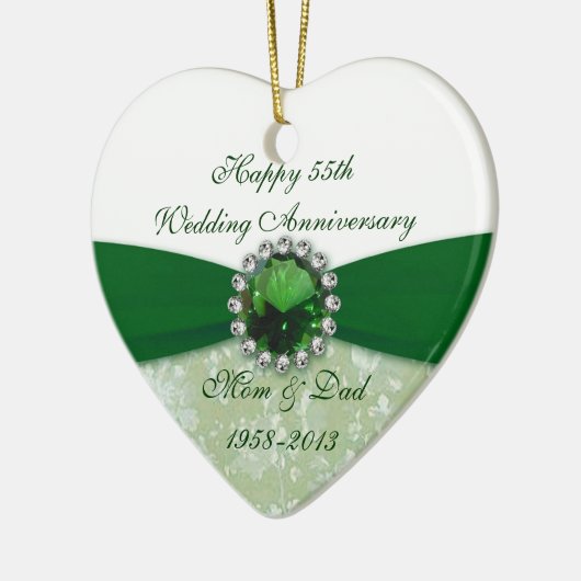 Damask 55th Wedding Jubileum Ornament (Links)