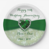 Damask 55th Wedding Jubileum Paper Bord (Voorkant)