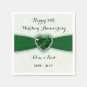 Damask 55th Wedding Jubileum Paper Napkins Servetten (Voorkant)