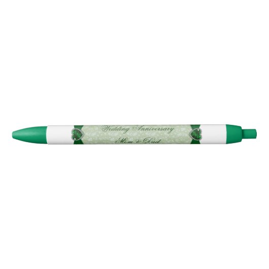 Damask 55th Wedding Jubileum Pens Zwarte Inkt Pen (Voorkant)