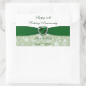 Damask 55th Wedding Jubileum Rechthoekige Sticker (Tas)