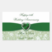 Damask 55th Wedding Jubileum Rechthoekige Sticker (Voorkant)