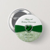 Damask 55th Wedding Jubileum Ronde Button 5,7 Cm (Voorkant /achterkant)