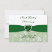 Damask 55th Wedding Jubileum RSVP Kaartje (Voorkant)