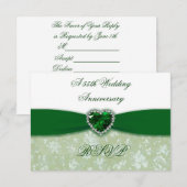 Damask 55th Wedding Jubileum RSVP Kaartje (Voorkant / Achterkant)