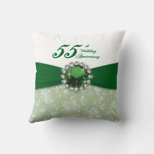 Damask 55th Wedding Jubileum Sierkussen (Achterkant)