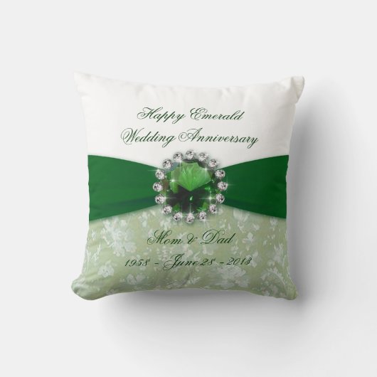 Damask 55th Wedding Jubileum Sierkussen (Voorkant)