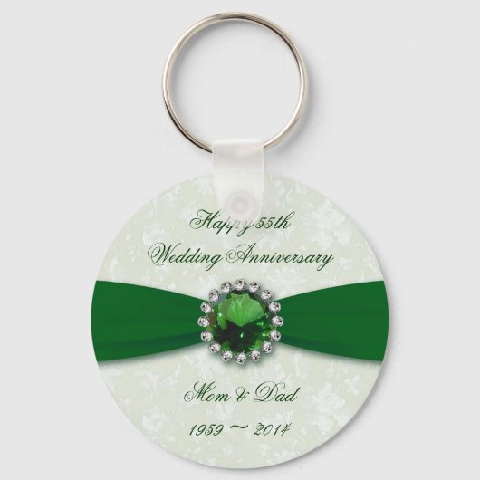 Damask 55th Wedding Jubileum Sleutelhanger (Voorkant)