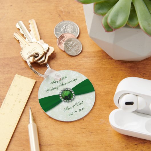 Damask 55th Wedding Jubileum Sleutelhanger (Bureau)