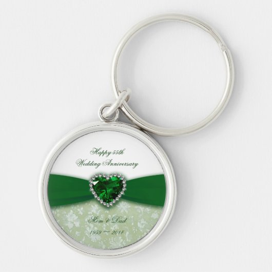 Damask 55th Wedding Jubileum Sleutelhanger (Voorkant)