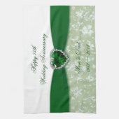 Damask 55th Wedding Jubileum Theedoek (Verticaal)