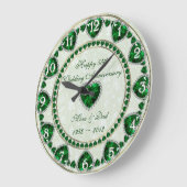 Damask 55th Wedding Jubileum Wall Clock Grote Klok (Hoek)