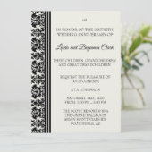 Damask 60e verjaardagsfeest kaart (Staand voorkant)