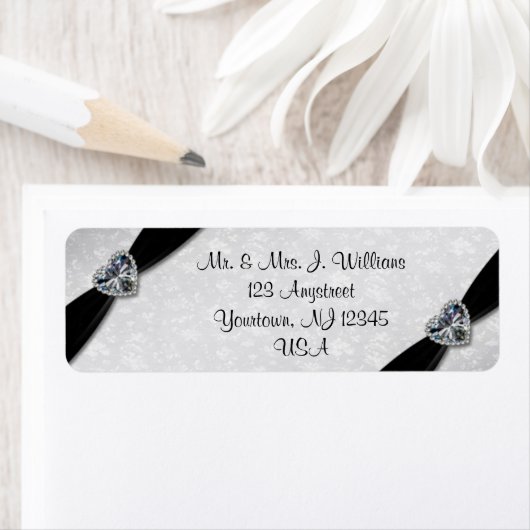 Damask 60th Wedding Jubileum Etiket (Insitu)