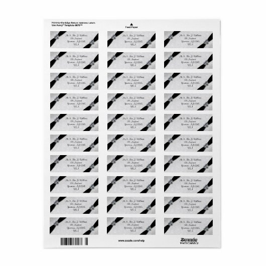 Damask 60th Wedding Jubileum Etiket (Full Sheet)