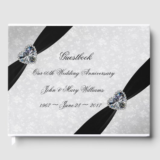 Damask 60th Wedding Jubileum Gastenboek (Voorkant)