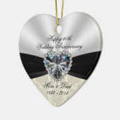 Damask 60th Wedding Jubileum Heart Ornament (Links)