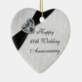 Damask 60th Wedding Jubileum Heart Ornament (Rechts)