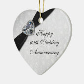 Damask 60th Wedding Jubileum Heart Ornament (Links)