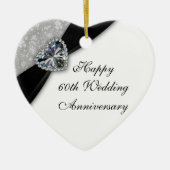 Damask 60th Wedding Jubileum Heart Ornament (Voorkant)