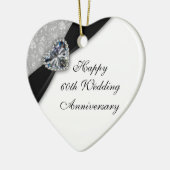 Damask 60th Wedding Jubileum Heart Ornament (Links)