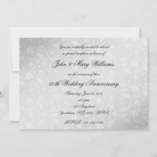 Damask 60th Wedding Jubileum Kaart (Achterkant)