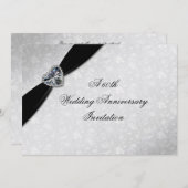 Damask 60th Wedding Jubileum Kaart (Voorkant / Achterkant)