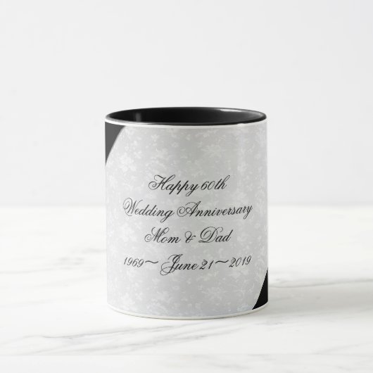 Damask 60th Wedding Jubileum Mok (Midden)