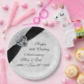 Damask 60th Wedding Jubileum Papieren Bordje (Feest)