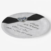 Damask 60th Wedding Jubileum Papieren Bordje (Gekanteld)