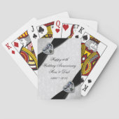 Damask 60th Wedding Jubileum Pokerkaarten (Achterkant)
