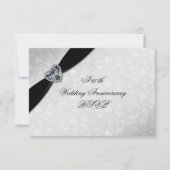Damask 60th Wedding Jubileum RSVP Kaartje (Voorkant)