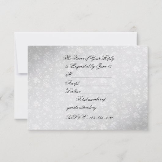 Damask 60th Wedding Jubileum RSVP Kaartje (Achterkant)